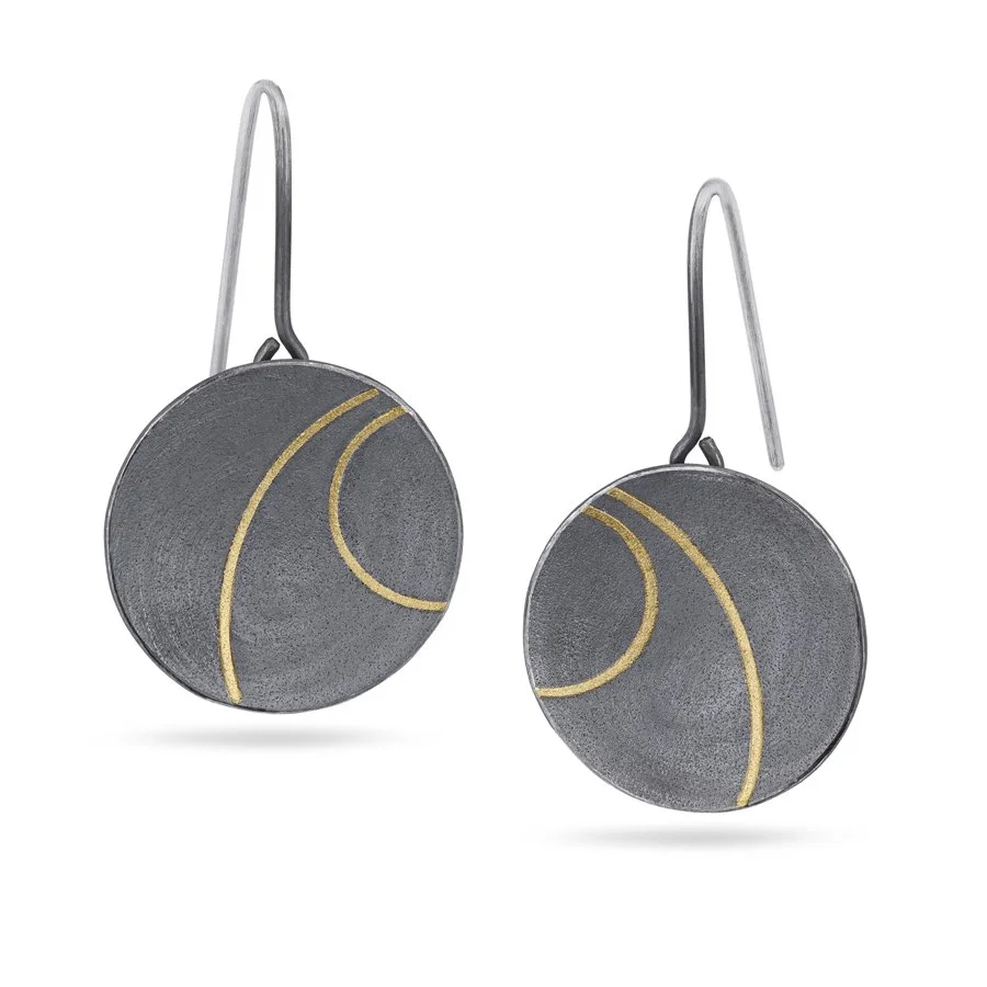 Oxidised Lunar 2 Drops by Hannah Souter