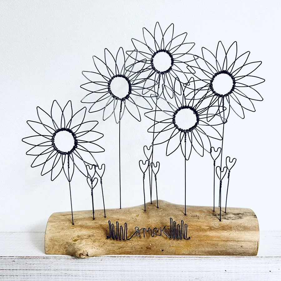 Sunflowers (5) & Hearts (9) by Wild Grey Art