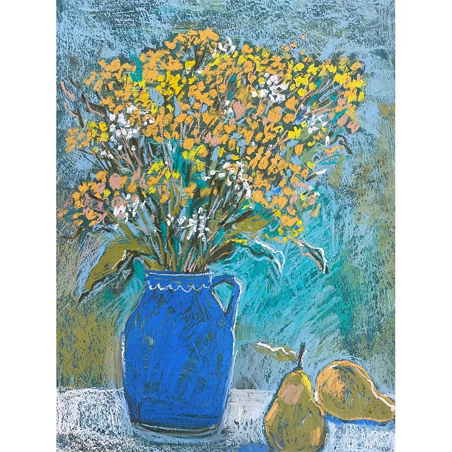 Yellow Flowers and Pears by Carolina Rabei