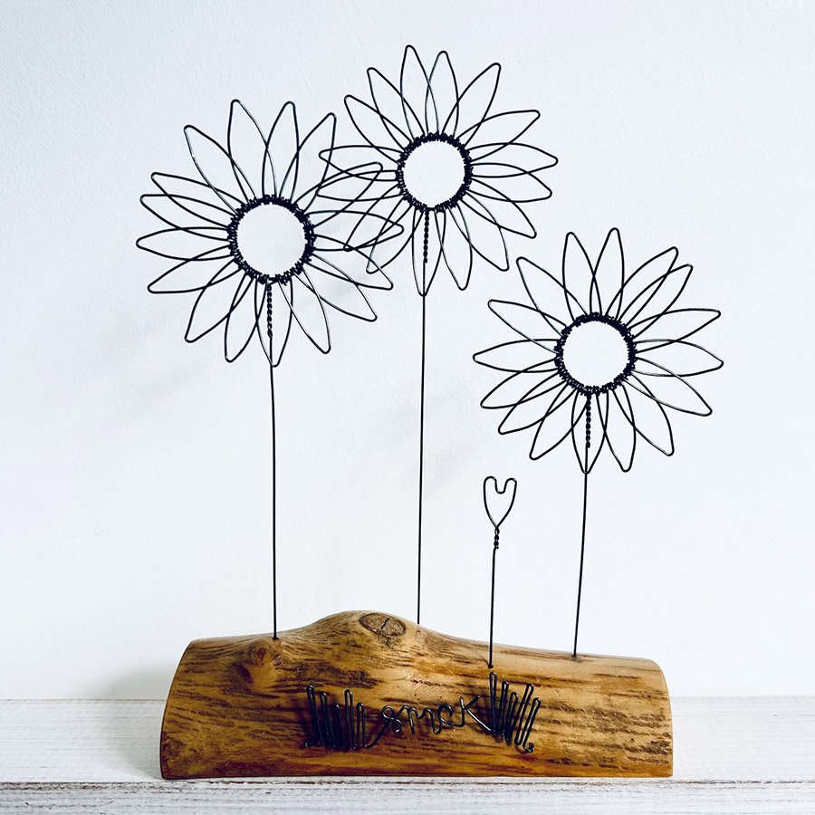 Sunflowers (3) & Heart by Wild Grey Art