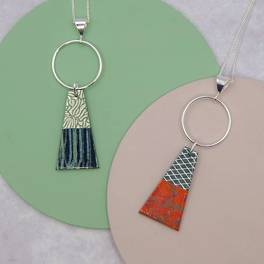 Trapeze Pendant Autumn Orange by Circle and Dash