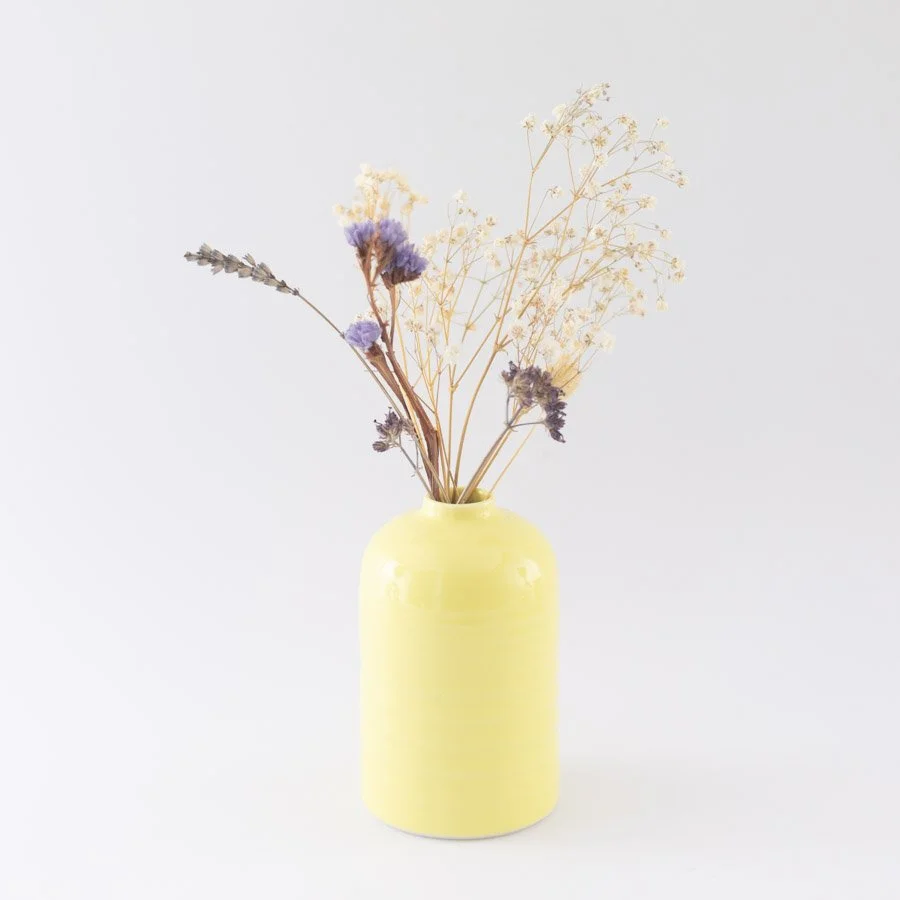 Yellow Small Bottle Vase by Katie Robbins