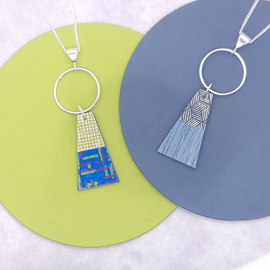 Trapeze Pendant Blue Mist by Circle and Dash
