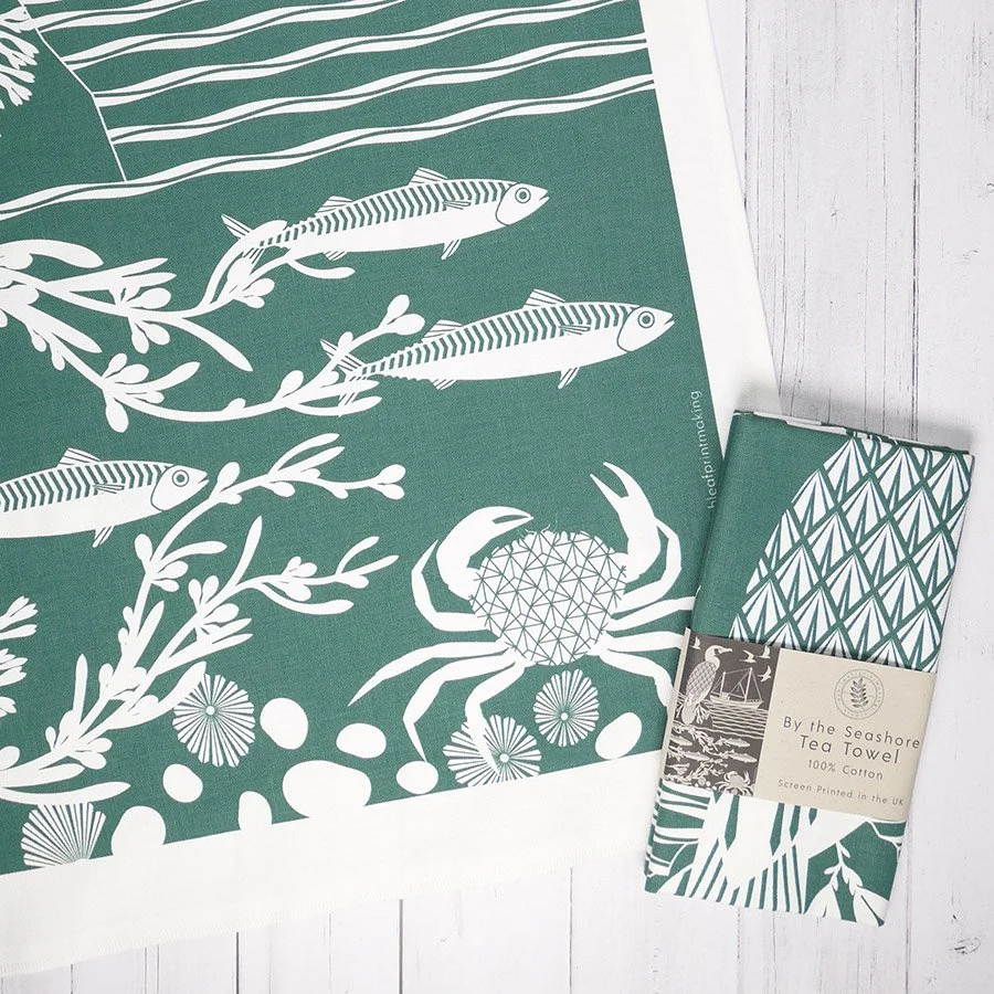 By the Seashore Tea Towel by Ashley Hutchinson