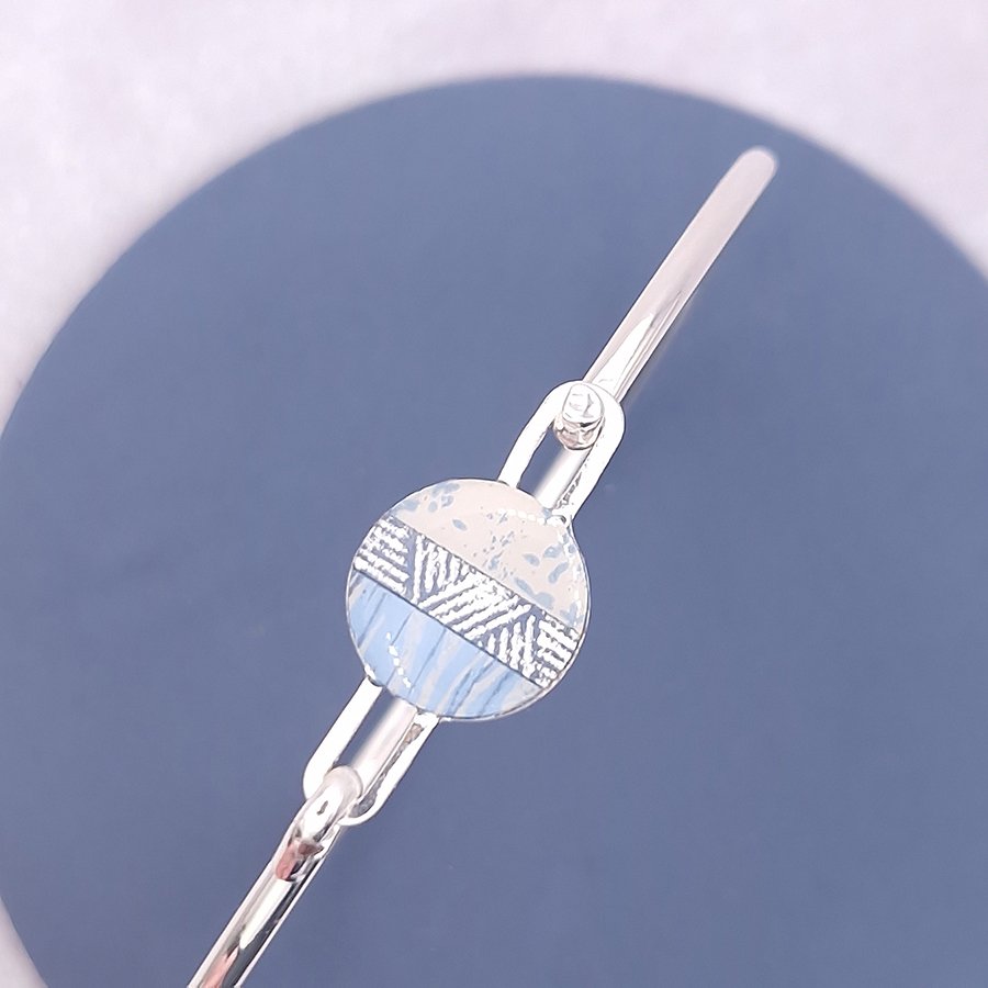 Silver-plated Bangle Blue Mist by Circle and Dash