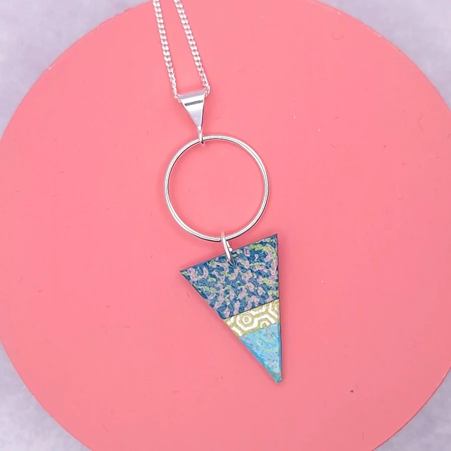 Triangle Pendant Tropical Turquoise  by Circle and Dash