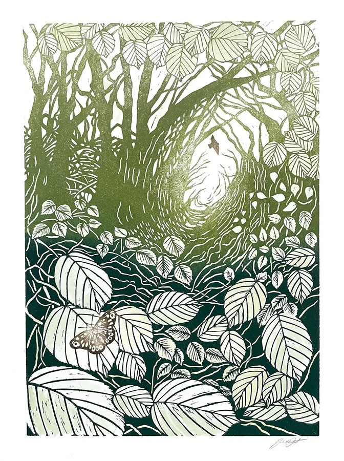 Spiralling Leaves Lino Cut Beth Knight_2.jpg
