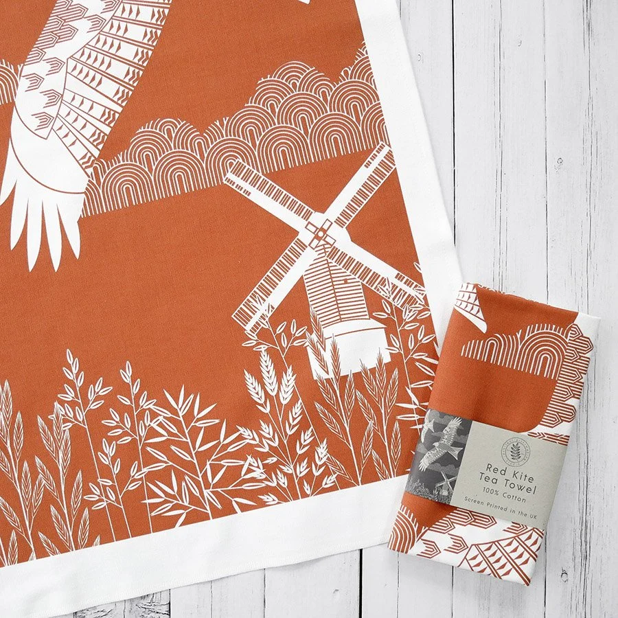 Red Kite Tea Towel by Ashley Hutchinson