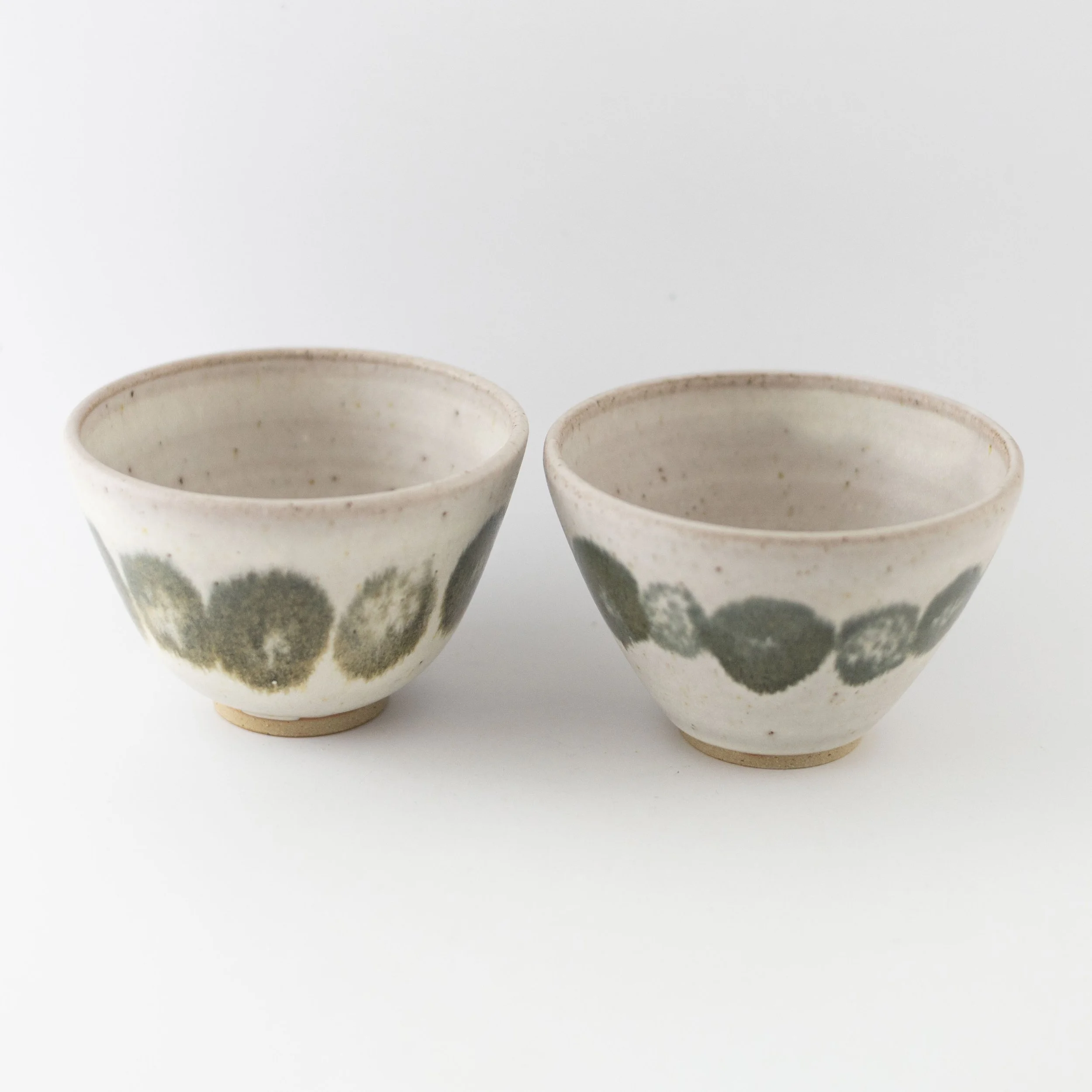 Conical Black Spot Bowl with Dolomite Glaze by Rachel Gray