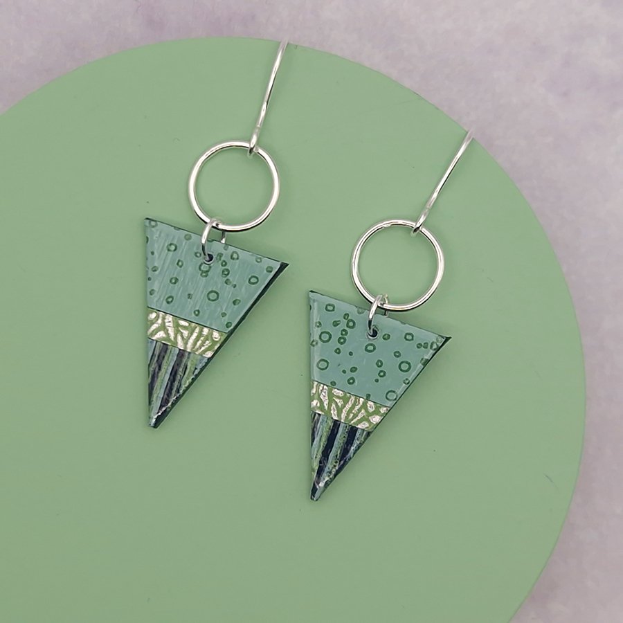 Triangle Hook Earrings Sea Green by Circle and Dash