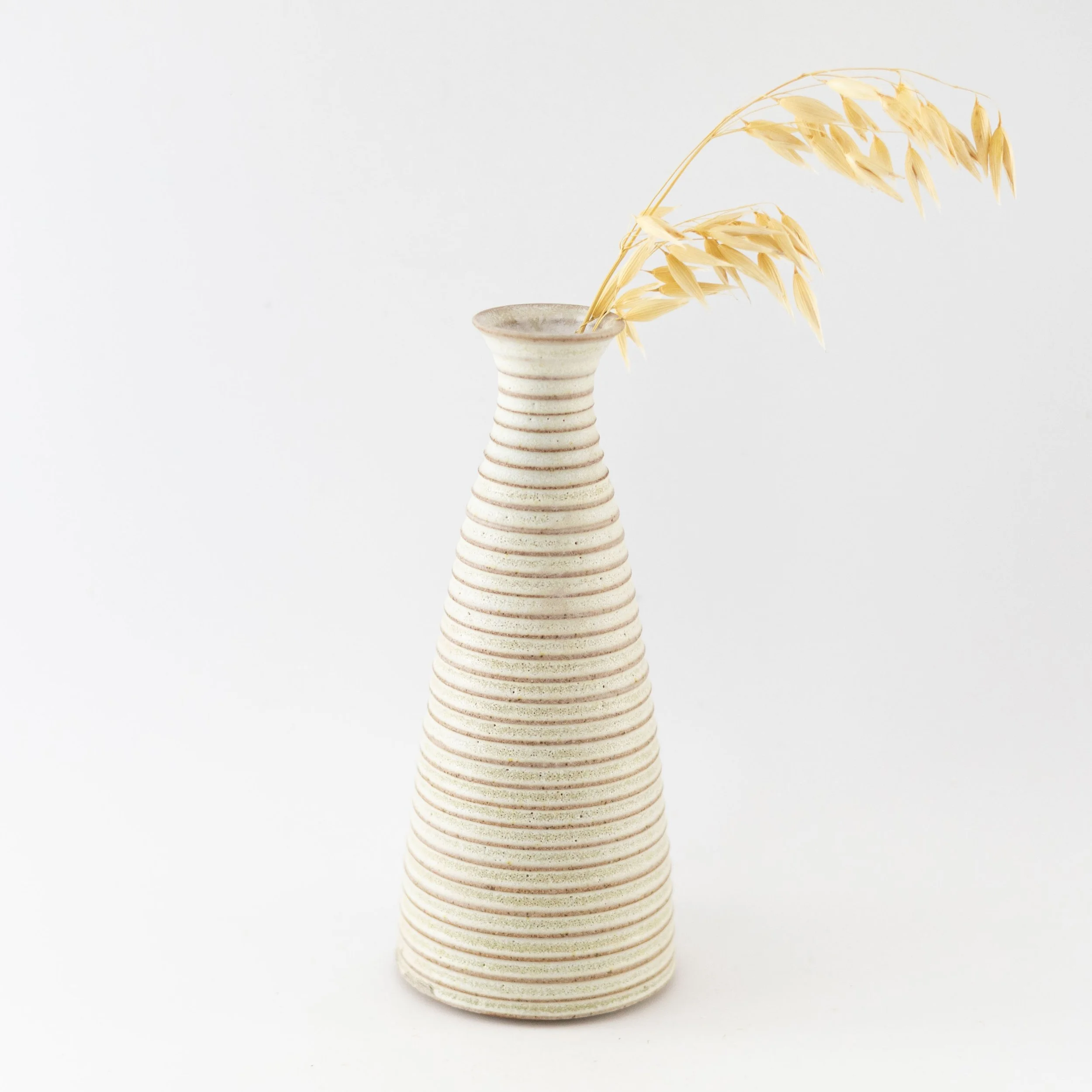 Tall Narrow Ridge Vase by  K Ceramics