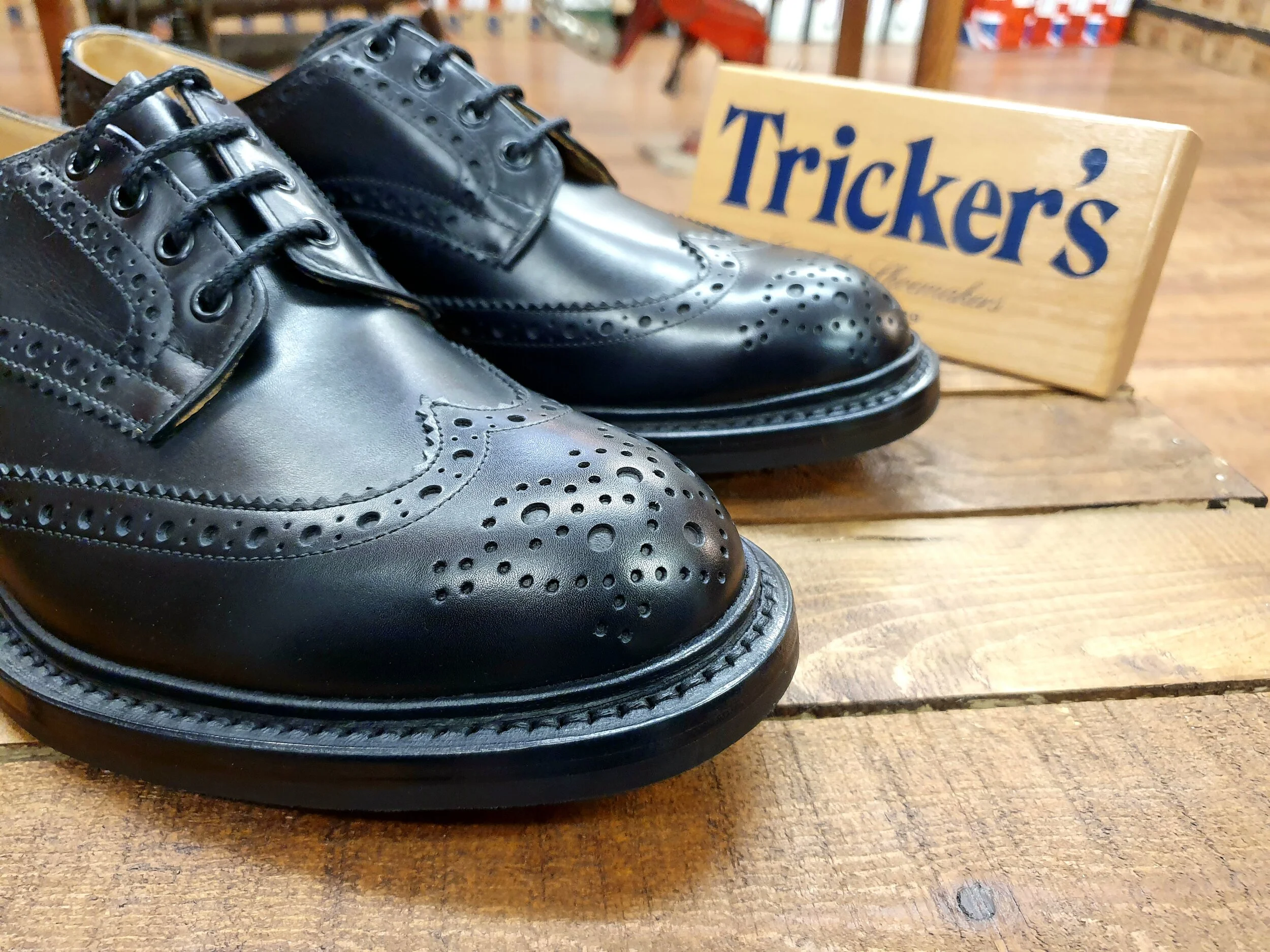 trickers black brogues