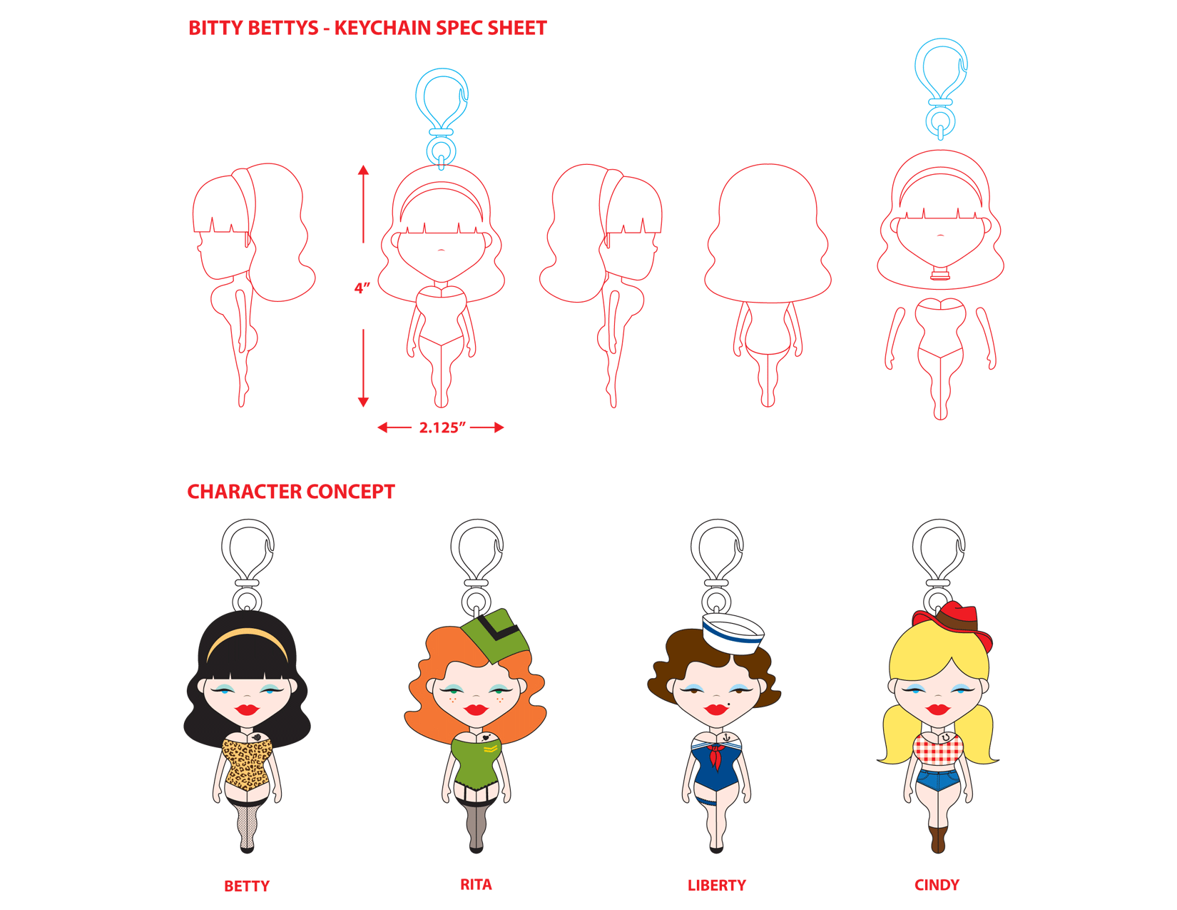 Bitty Betty Vinyl Keychain Concept