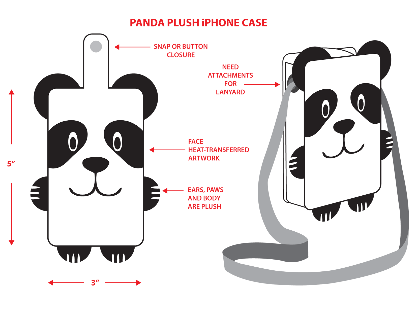 Panda Plush iPhone Case