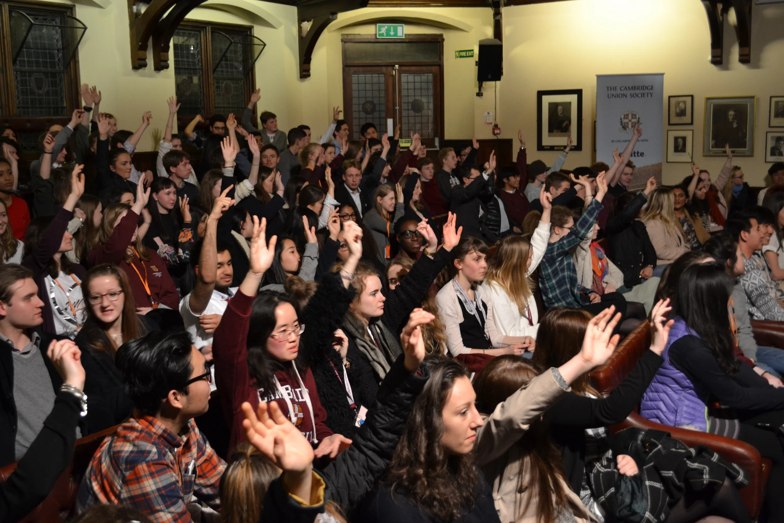 Students are encouraged to participate in the debate and make their own arguments to the speakers...