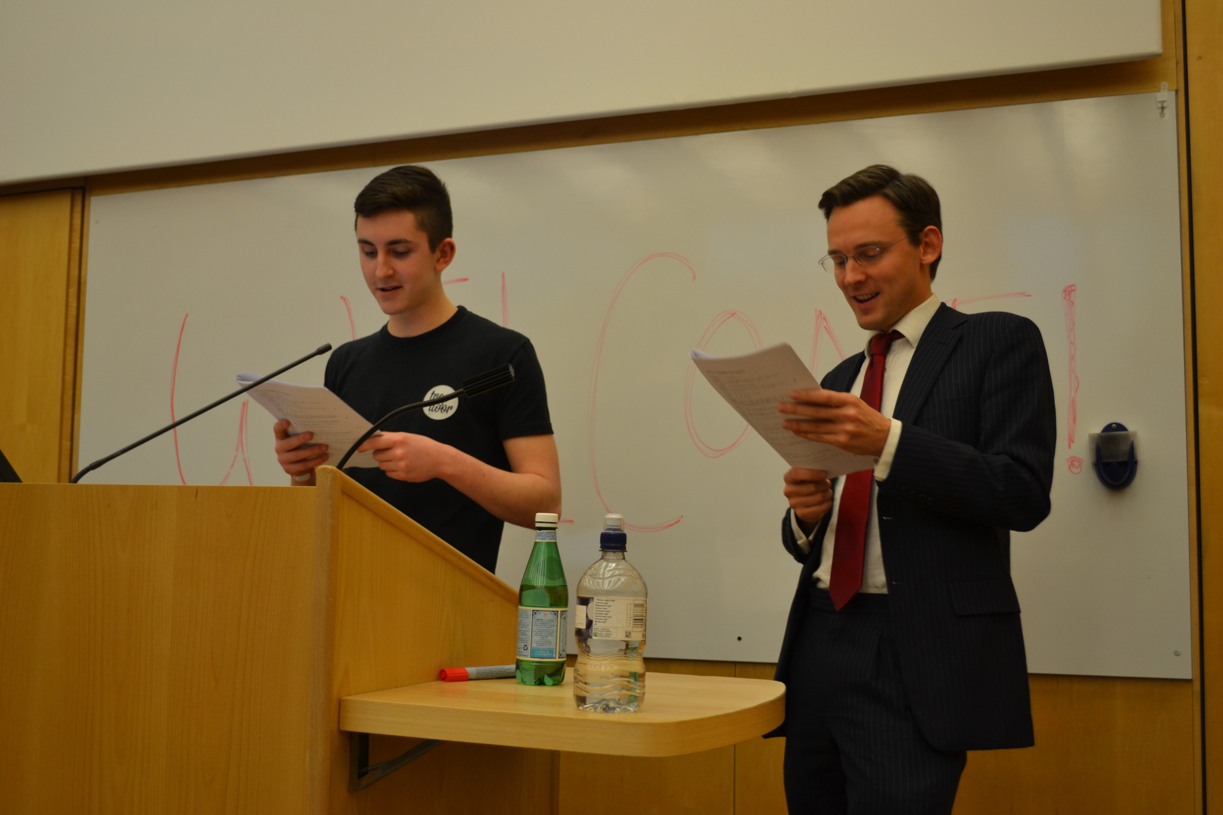 Edward Cumming (barrister) delivering his 'Barrister' workshop in front of a packed lecture theatre last year (2015)!.