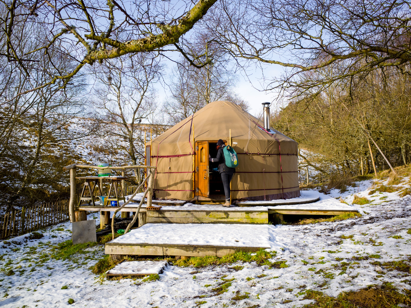 Our accommodation for the weekend; a beautiful 16ft traditional Mongolian yurt. No electricity and no gas. Really back to basics! Just what we wanted, a break from our tech filled lives.