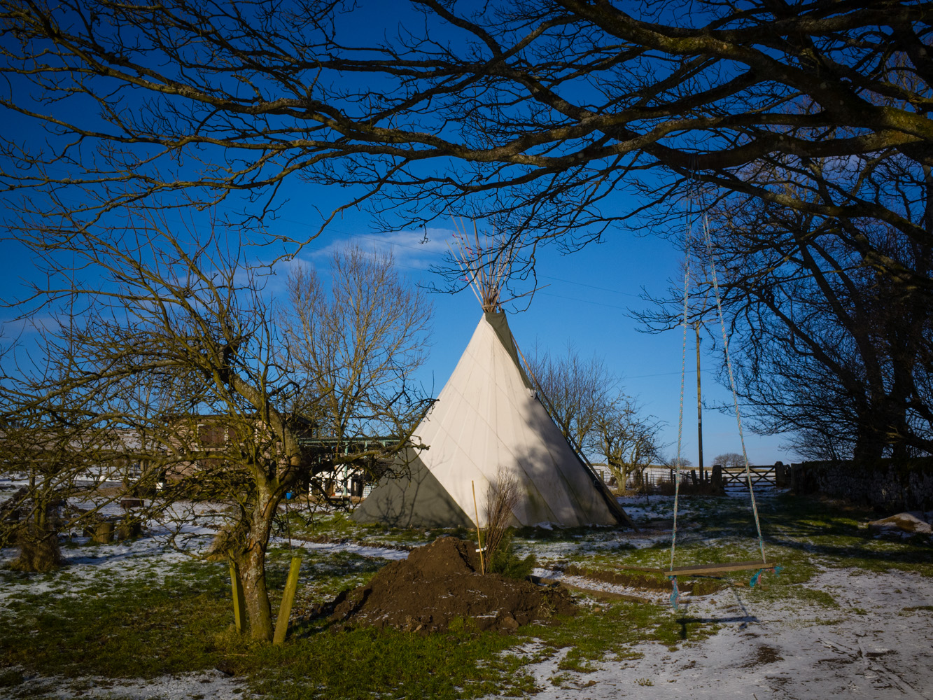 Tipi's are also available to rent, although a little cold for the winter, they'd be great for a group of friends in the warmer months.