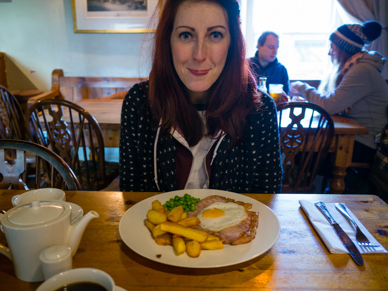 The chap behind the bar, was also the chef and he rustled up some tasty grub for us even though they didn't do lunch. How kind :)