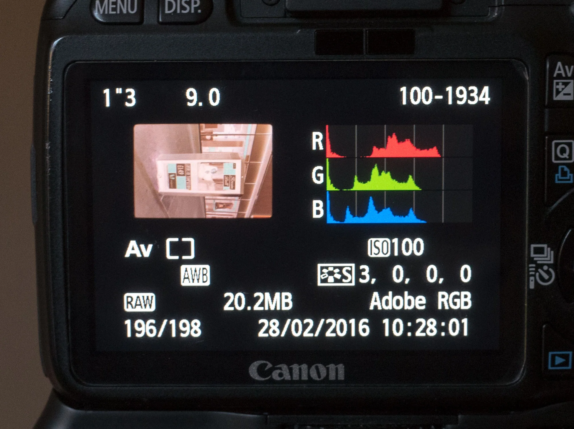 Using the RGB histogram to preview the image. The spike on the left of the histogram is the black film holder so it's okay that it's clipped. The data for the negative is contained towards the centre of the graph and is not clipped on either side which is what we are after.