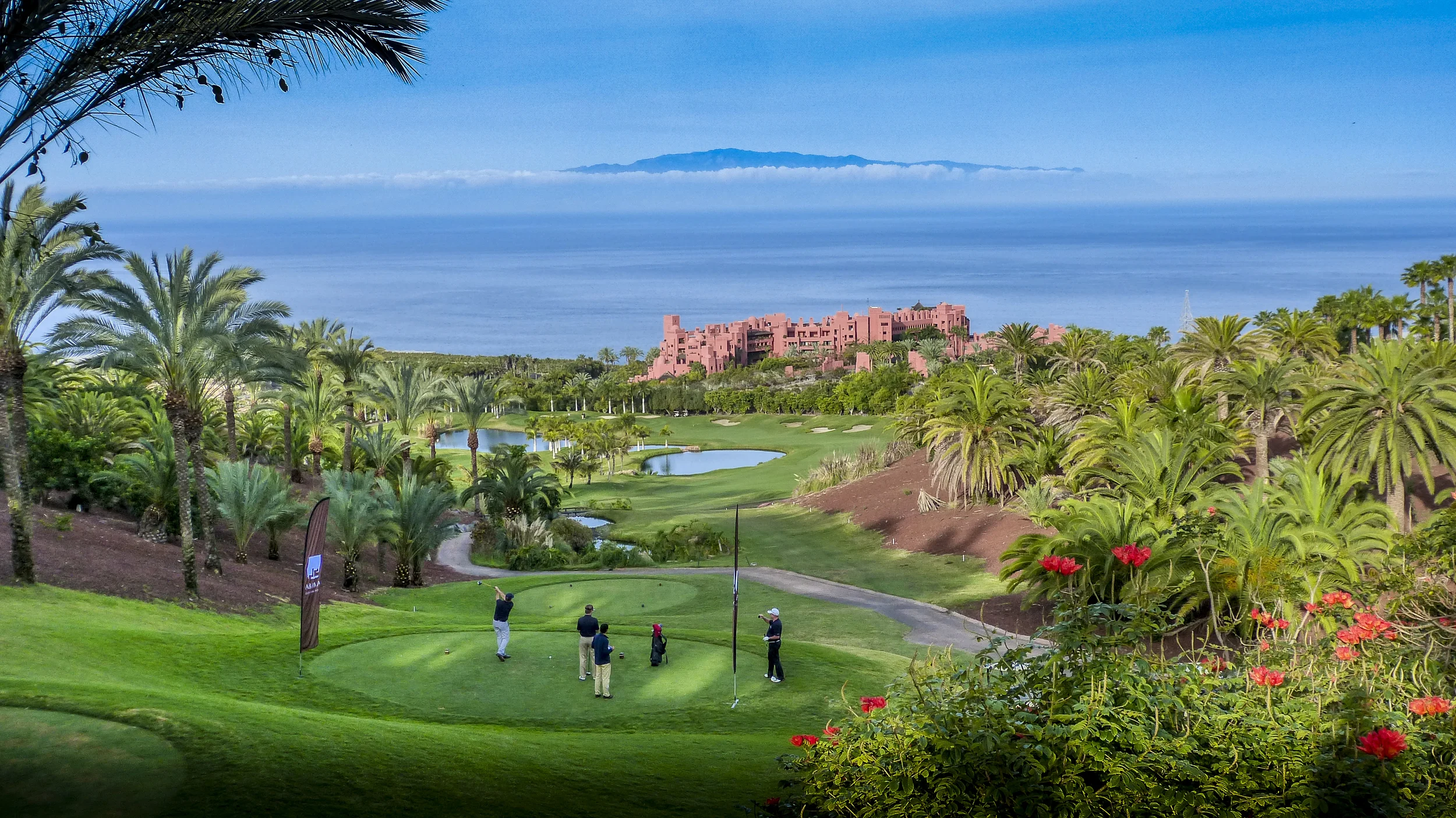Abama's spectacular 9th looking to La Gomera - David J Whyte © Linksland