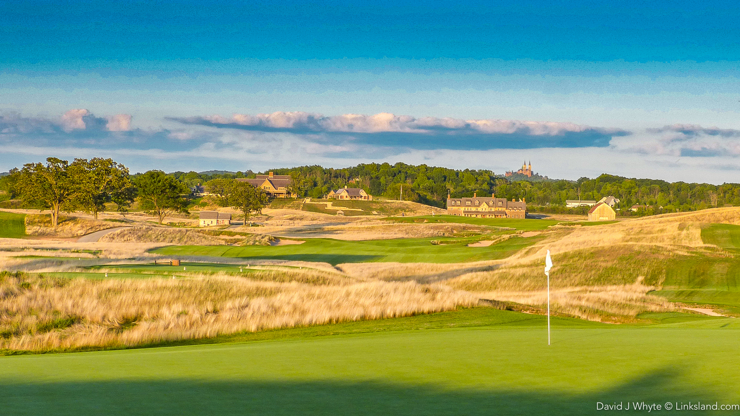 From almost any point on the Erin Hills course, you can see the neo-Romanesque architecture of 'Holy Hill Basilica' rising in the distance.