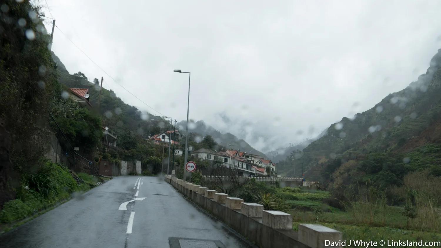 The road up to São Vicente looking a bit 'drookit' (Scots for very wet).