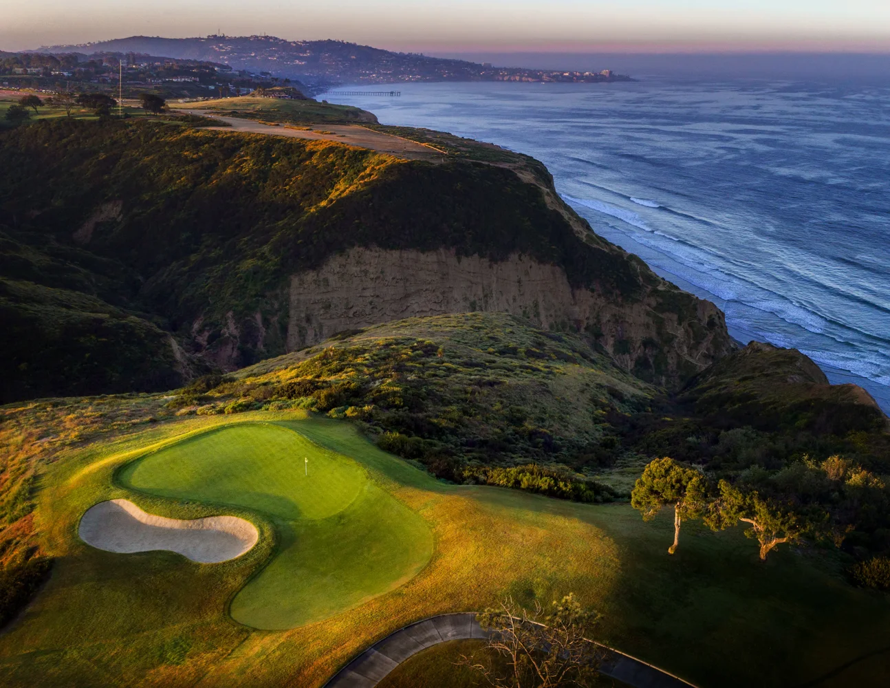 Torrey Pines South with the swanky village of La Jolla in the distance.