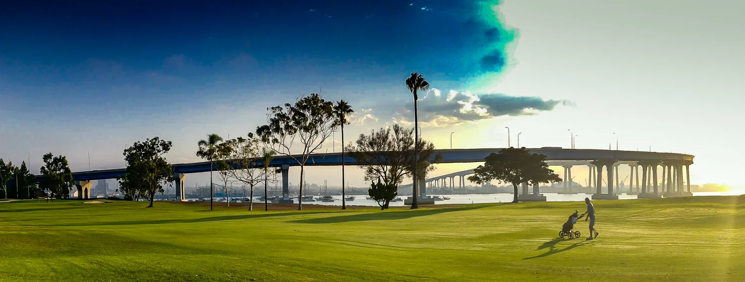 The bridge over to Coronado looks precarious but the community’s municipal course is a much more solid track.