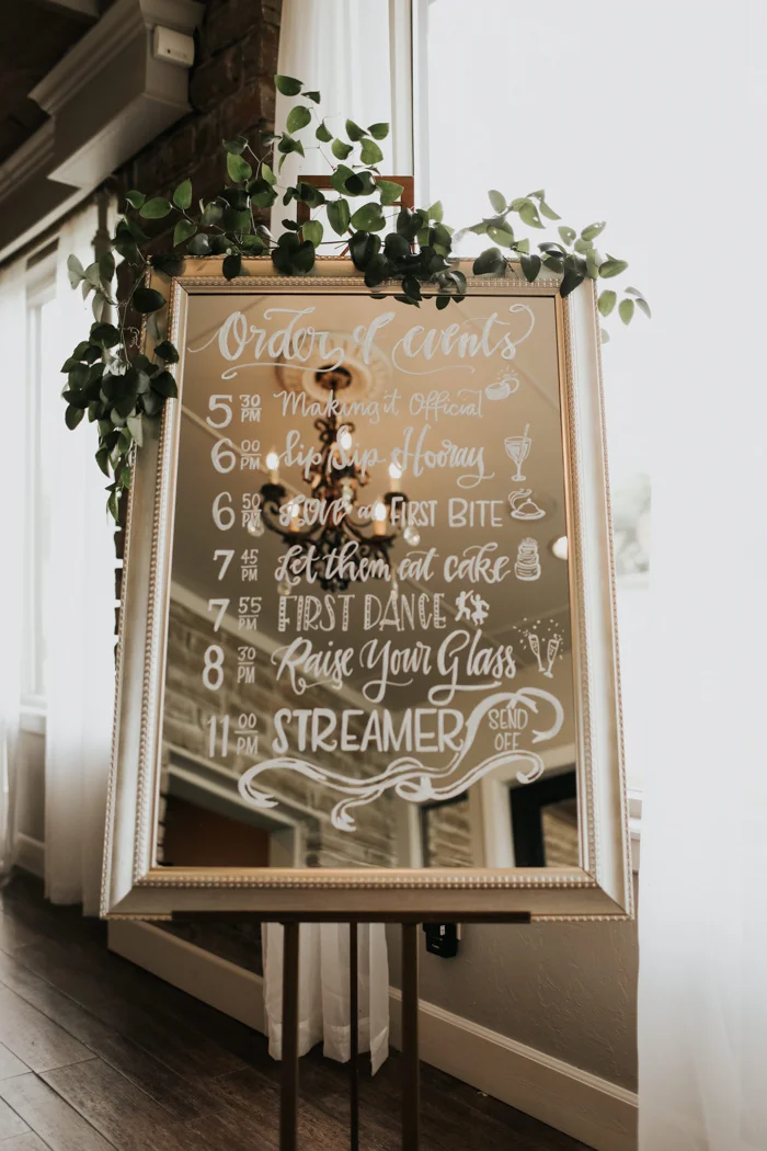 Order of Events Signage