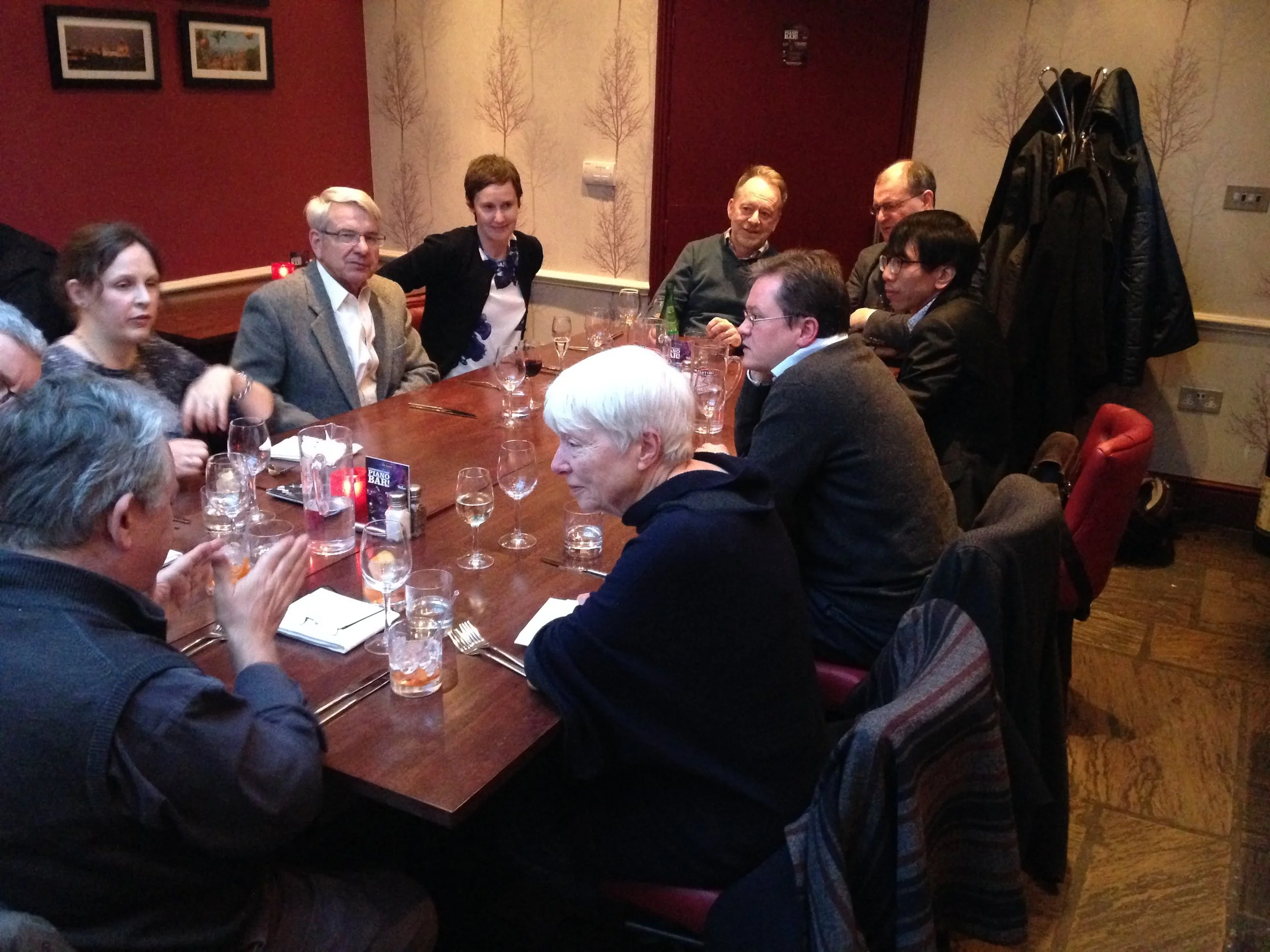  Clockwise from bottom: Peter de Bolla, Martin Crowley (hidden), Sarah Dillon, Jonathan Culler, Emma Gilby, Bill Burgwinkle, Michael Moriarty, myself, Ian James, and Marian Hobson 