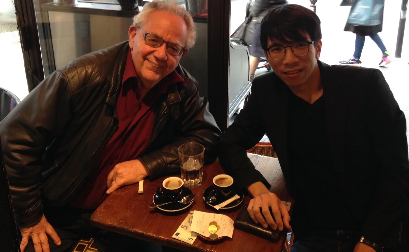 With Sam Weber at Café Nemrod, Paris (Oct 26, 2016)