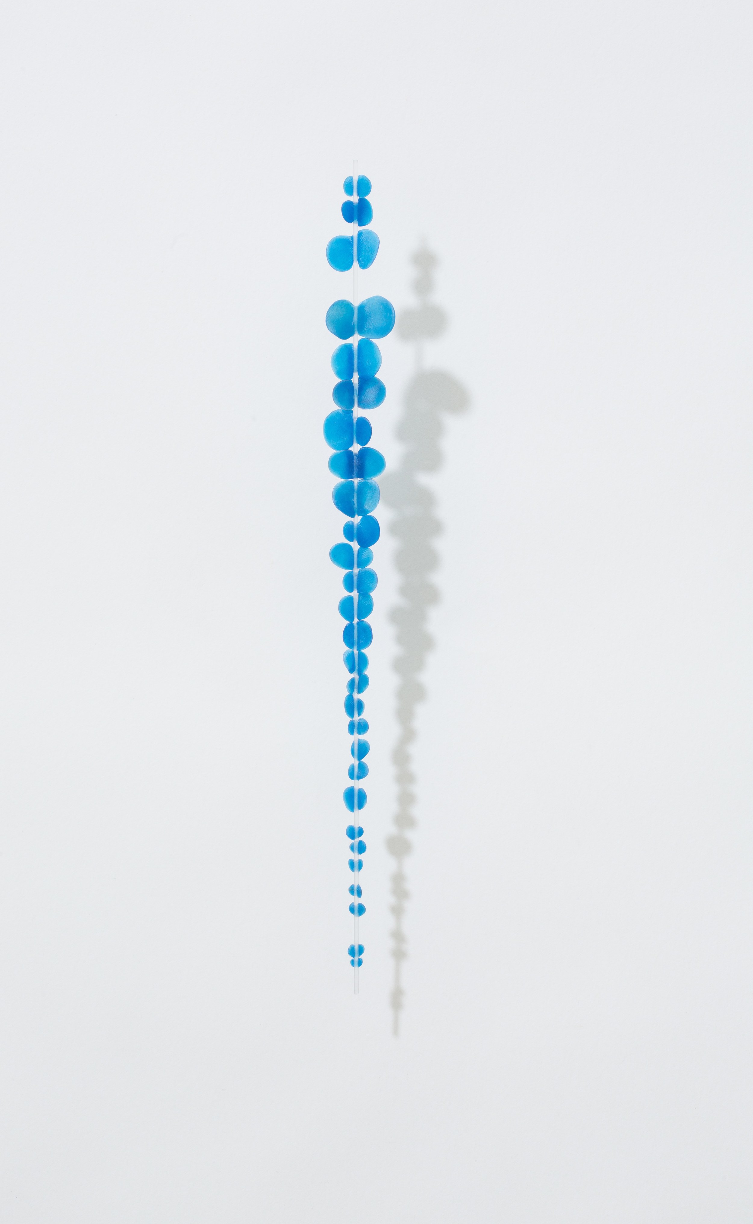  Blue Drops &nbsp; 2015 | polymer, ink, acrylic rod&nbsp; 12 1/8” X 1 X 3/8” 