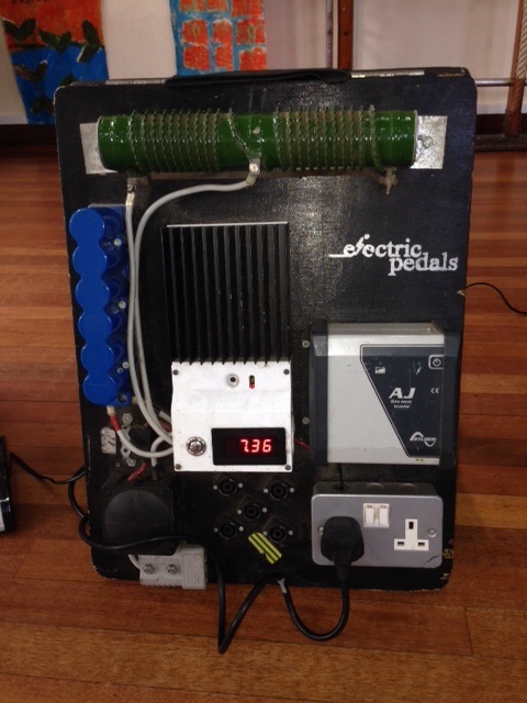 Our custom built voltage regulator handles the electricity generated from the bikes using a ultra capacitor and resistor and ensures a steady and safe flow of electricity.