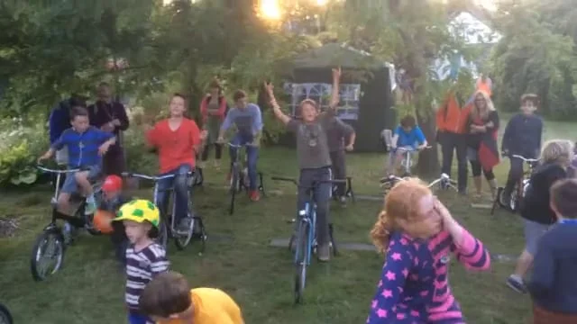 Bicycle Powered Phone Charging Disco at Greenman Festival