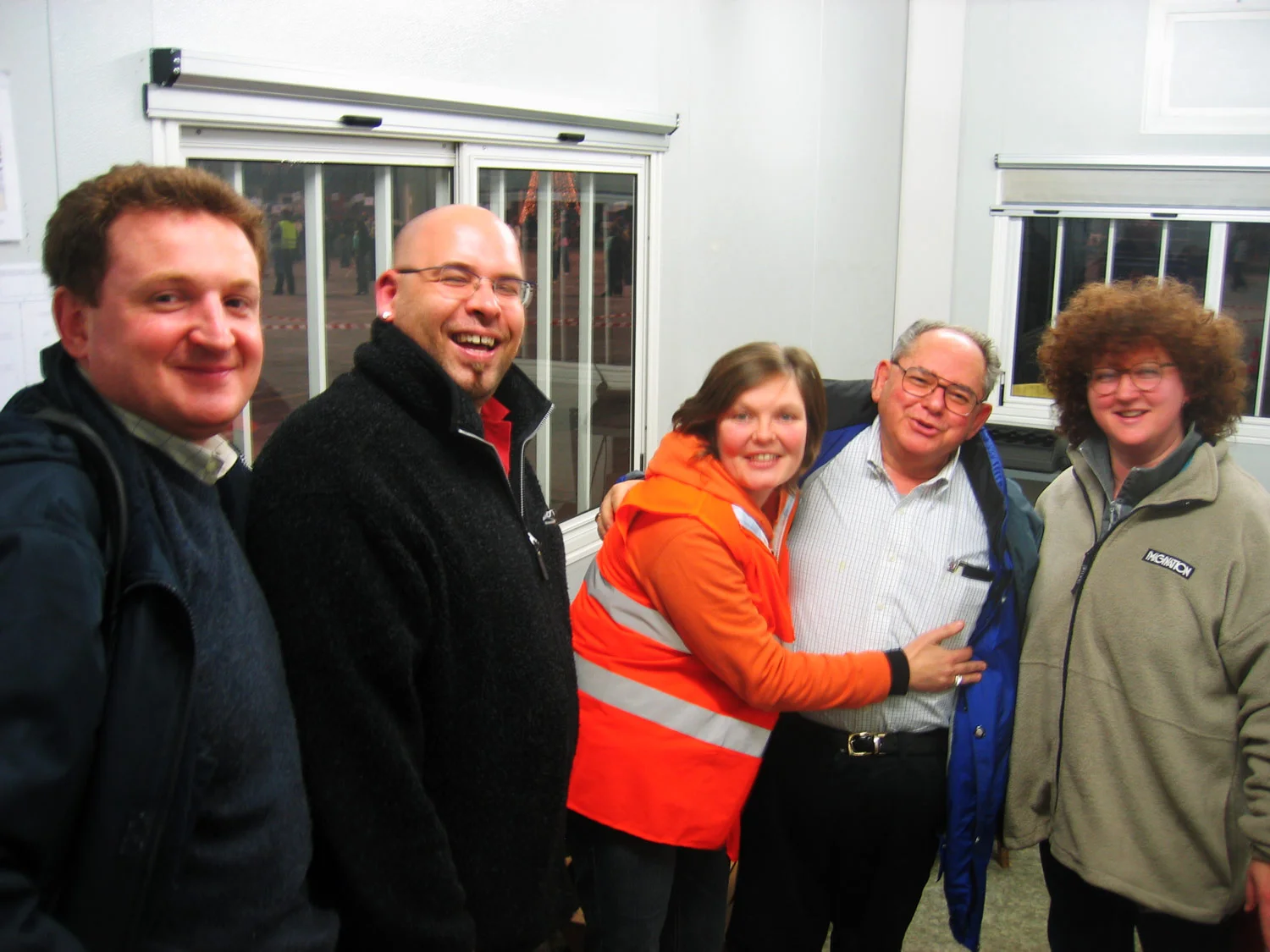 Andrea, the Technical director, Marc Schneider, the account exec from Riedel, Julia Whittle, the Deputy PSM, Larry Estrin and Sam Hunter, the Production Stage Manager.
