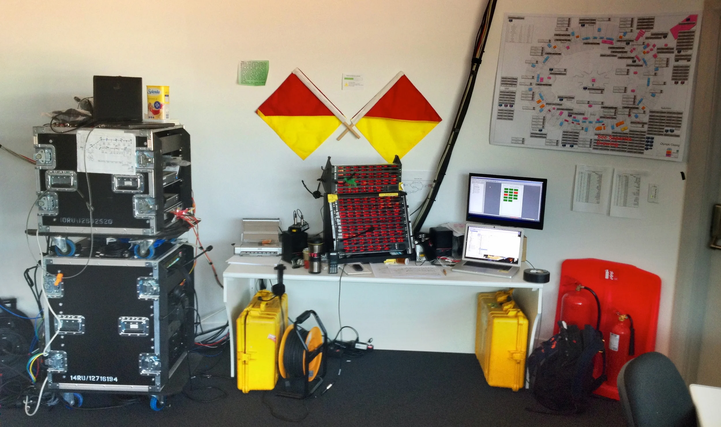 The main control was located in the back of the control booth.