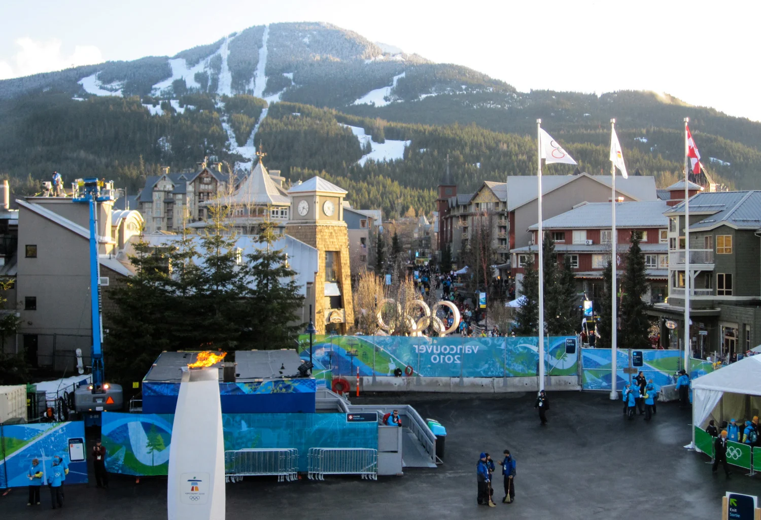 View from Whistler Metals Plaza control tower back door at the Vancouver Olympics.