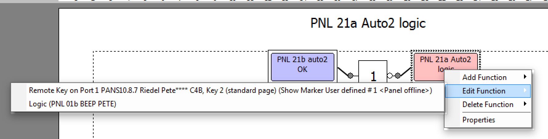 This is the monitor for the online status of each panel. The source is put on the ALWAYS virtual button. The destination beeps me as well as flashes the LEDs above the key.