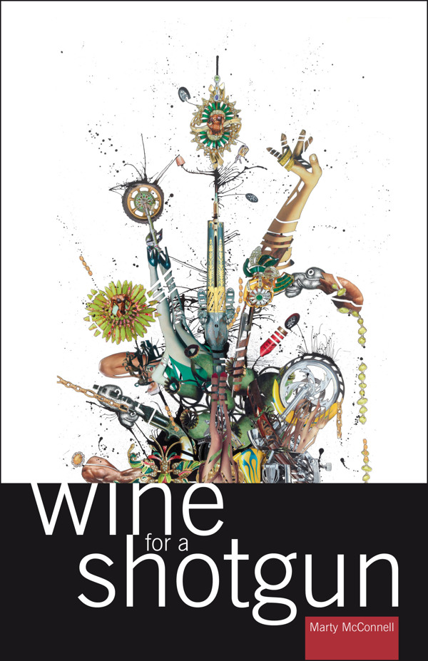 Book cover design for Marty McConnell's book, Wine for a Shotgun