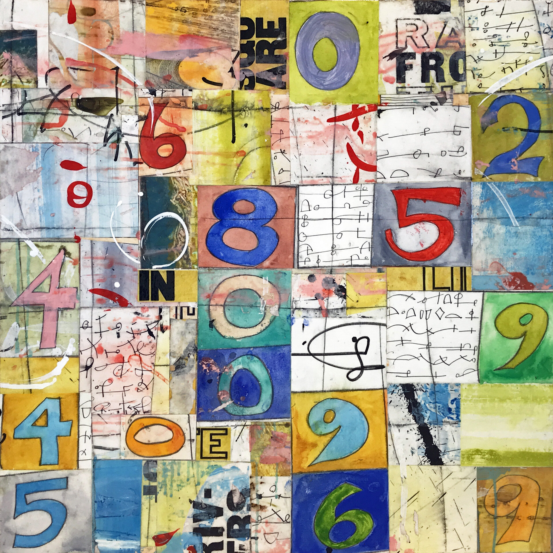 Four Square Arithmetic II, 30" x 30", 2020. SOLD.