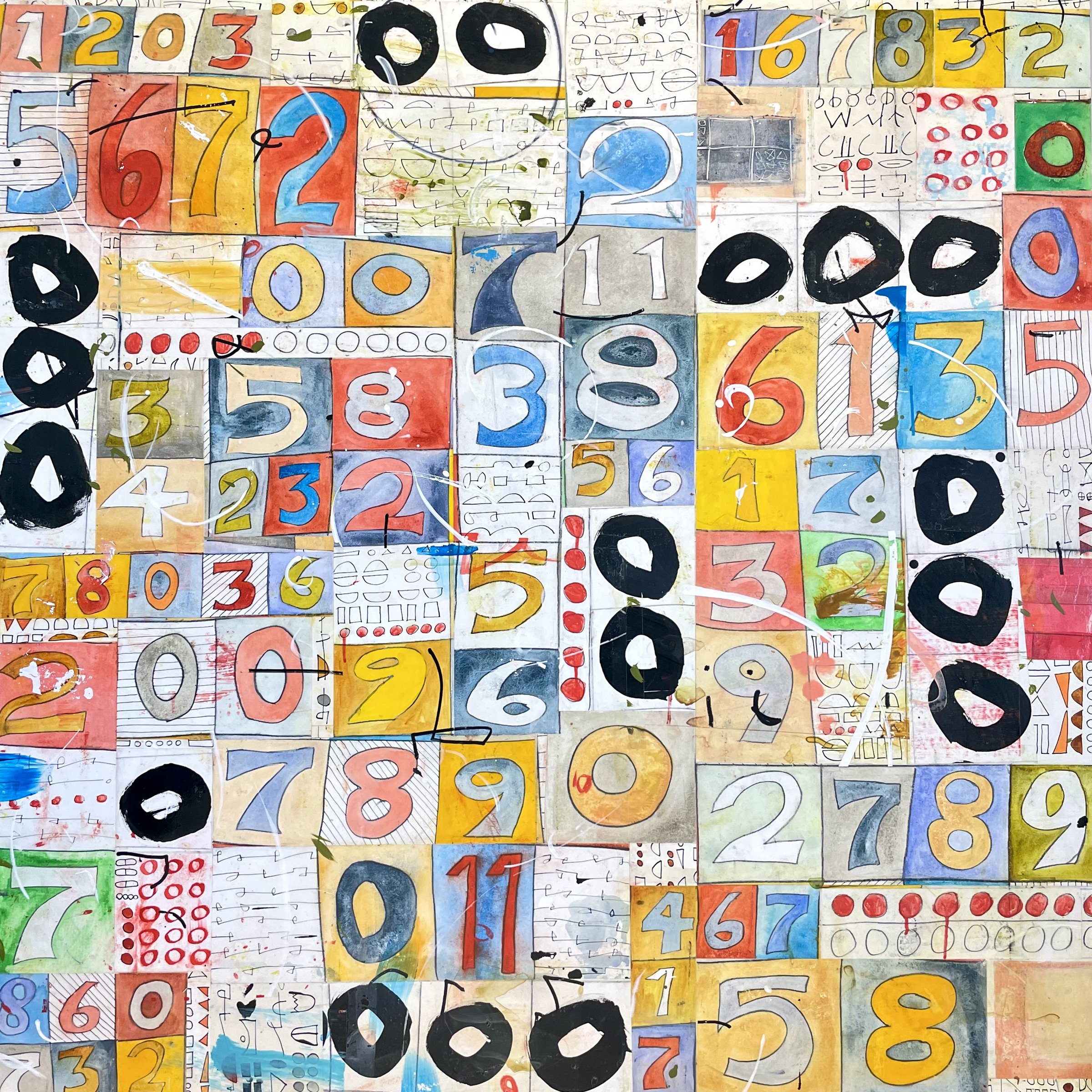 Hopscotch in the Garden, 48" x 48".