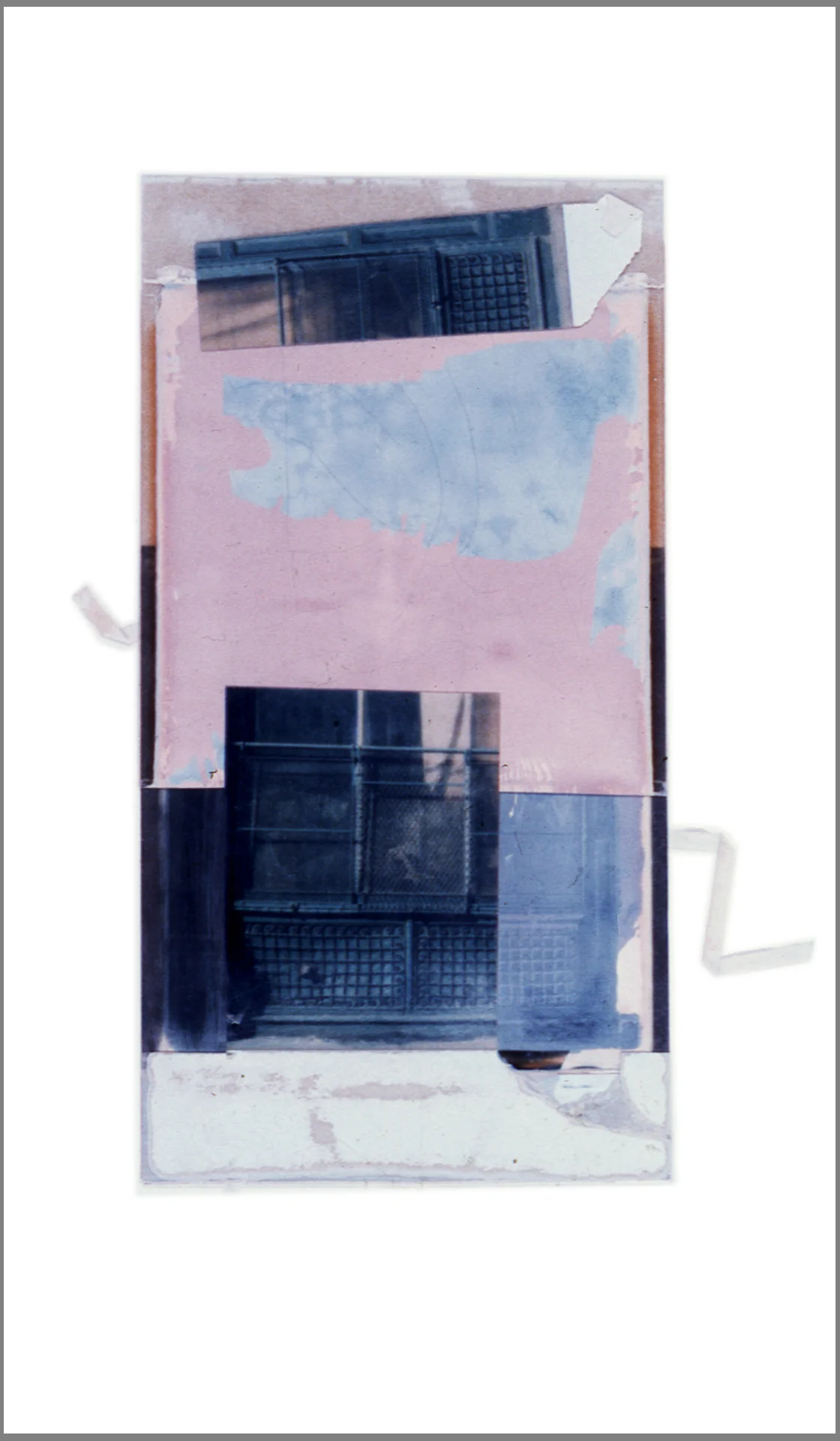 1975 Polaroid SX70 film and mixed media, 6x3.5"