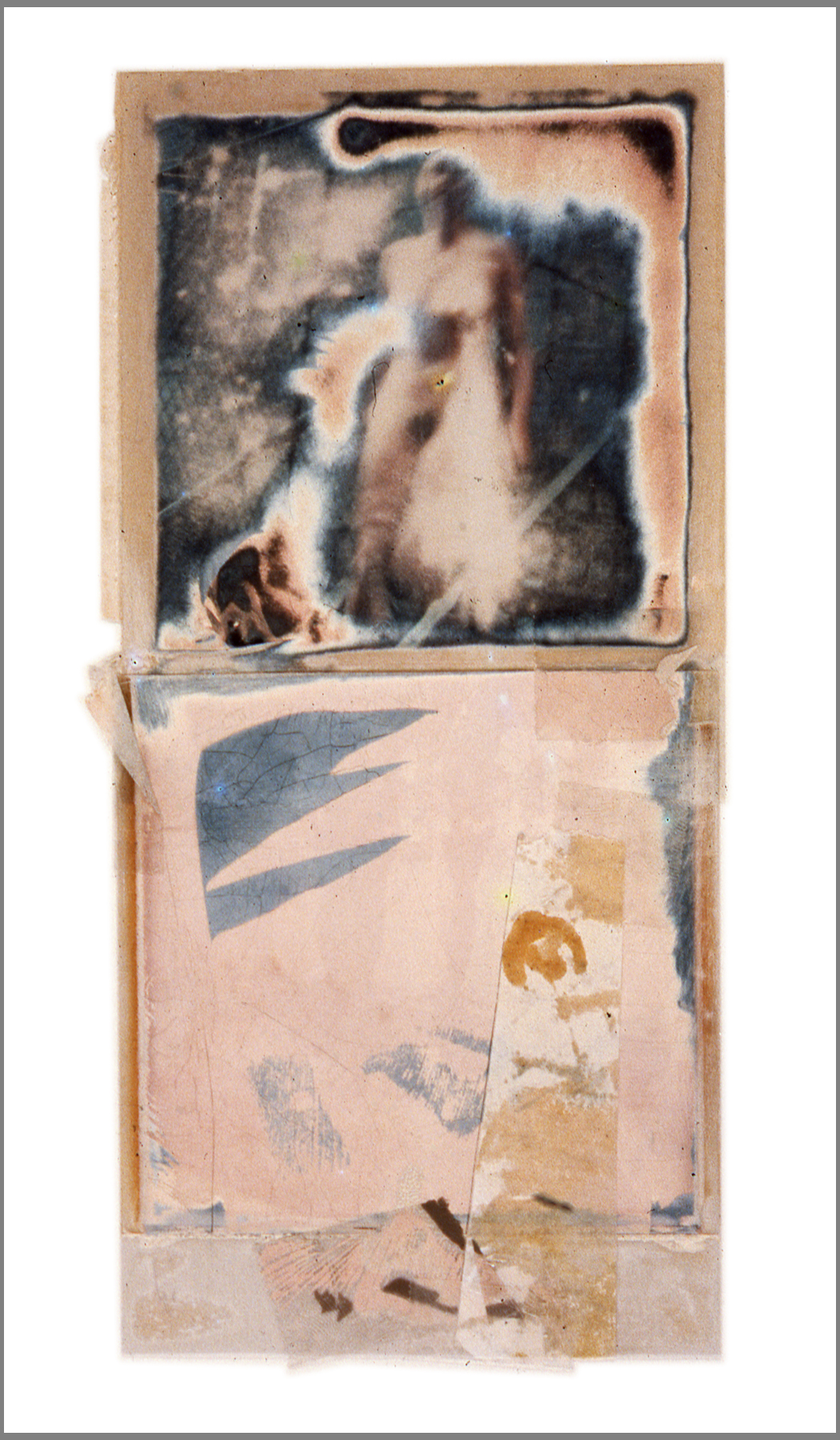  1977  Polaroid SX70 film and mixed media, 7x3.5" 