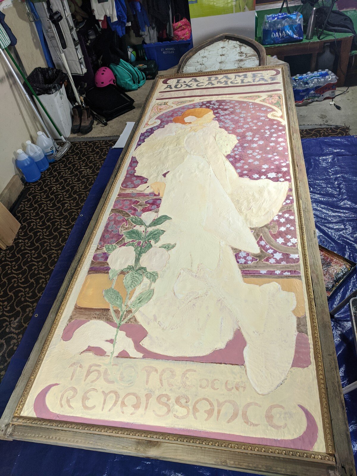 Alphonse Mucha vintage poster repainting (day 1)