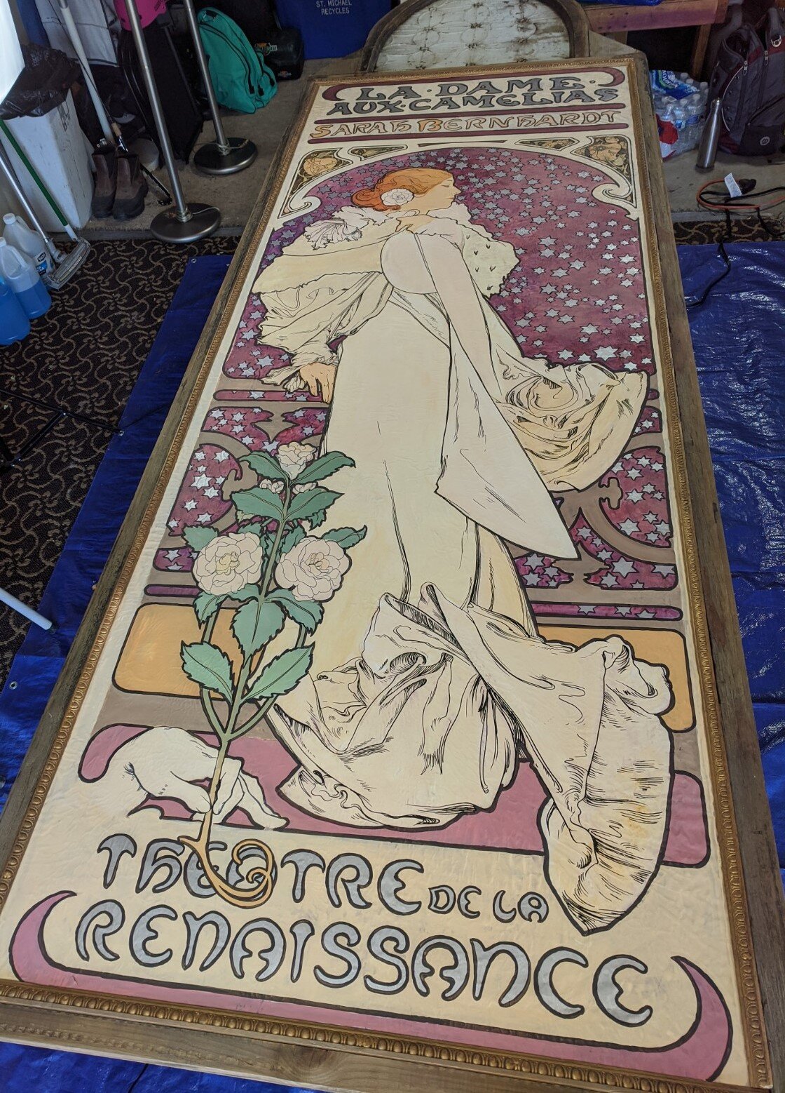 Alphonse Mucha vintage poster repainting (day 3)