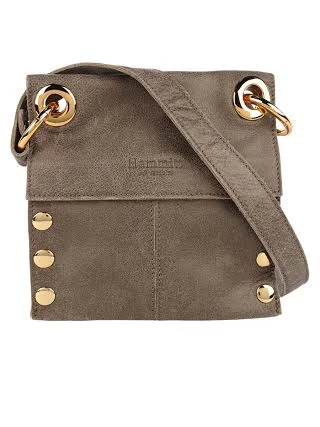 Hammitt crossbody bag in a taupe with a slight metallic sheen. From Gus Mayer.