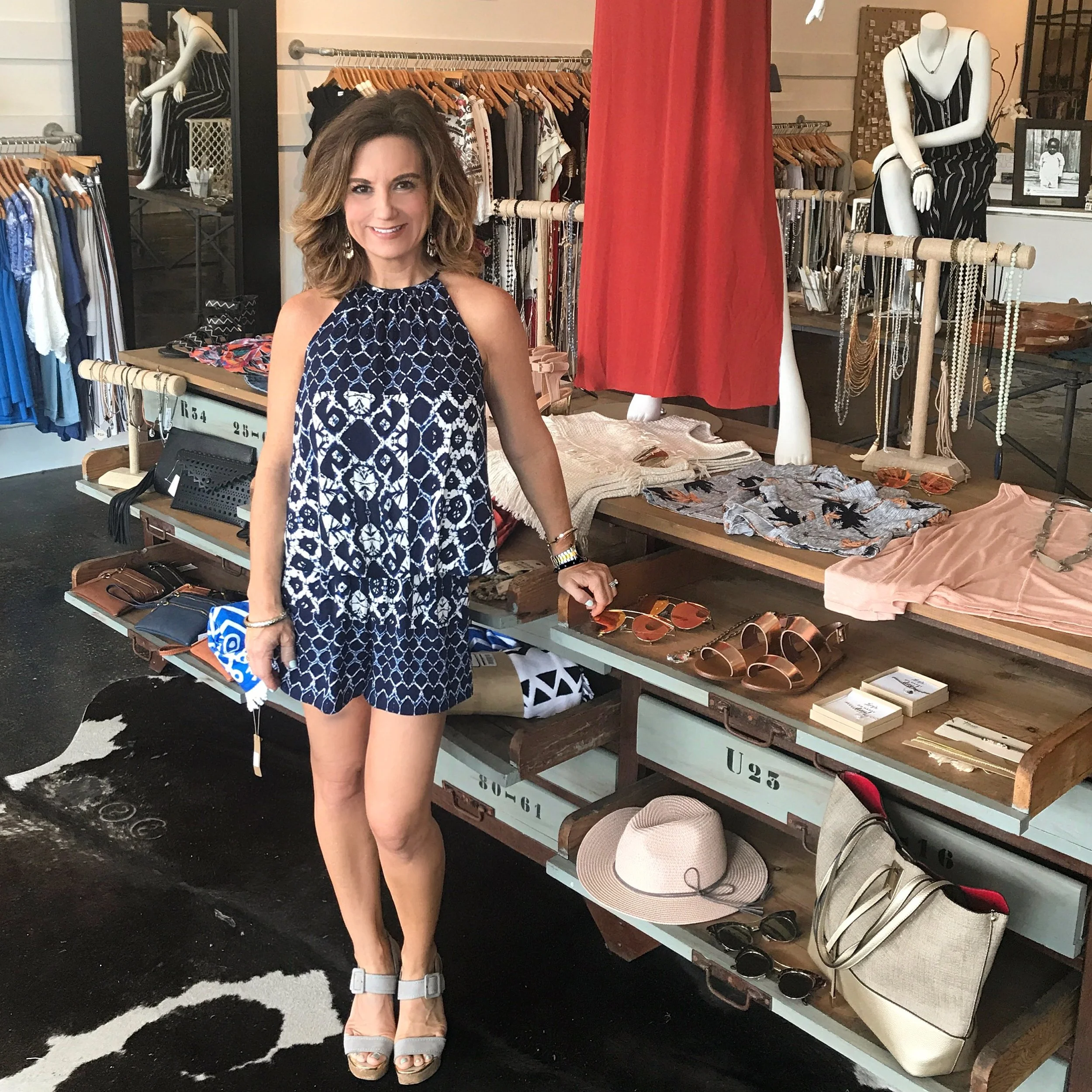 Blue and white Jack by BB Dakota romper, again with my Quipid shoes - I told you they are a staple!