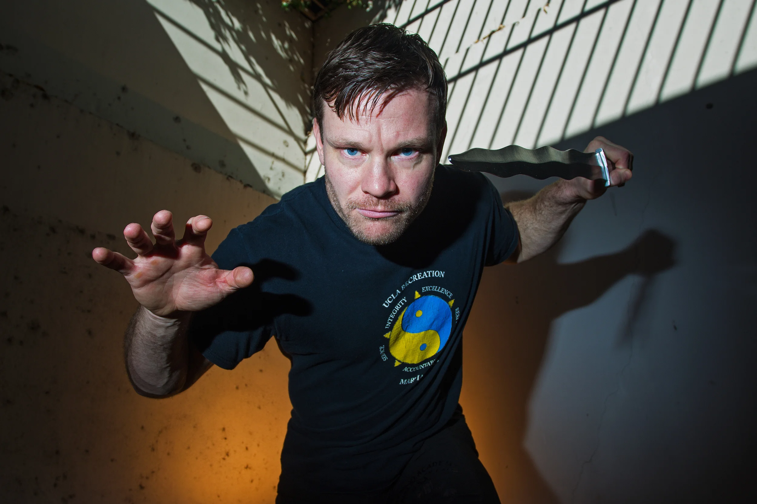 UCLA Recreation martial arts instructor Paul McCarthy poses for a portrait at the Crowne Plaza hotel in Costa Mesa, CA. 