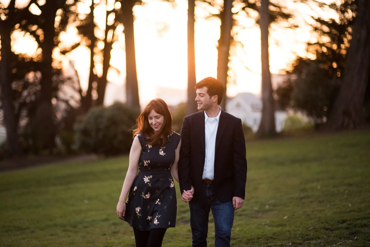 Sunrise Engagement Session in Alamo Square